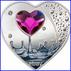 2022 Cook Islands 5 dollars Valentine's Day Heart shaped silver coin