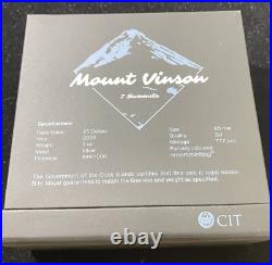 2022 Cook Islands 5oz Silver $25 MT VINSON 7 Summits Series UHR Coin