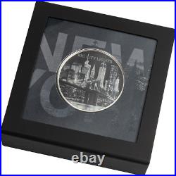 2022 Cook Islands Big City Lights New York HR 1 oz. 999 Silver Proof Coin
