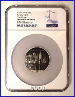 2022 Cook Islands Big City Nights New York 1oz. 999 Silver Proof Coin NGC PF69