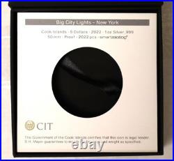 2022 Cook Islands Big City Nights New York 1oz. 999 Silver Proof Coin NGC PF69