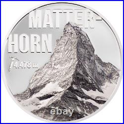 2022 Cook Islands CIT Matterhorn Mountain UHR 2 oz Silver Proof $10 Coin OGP