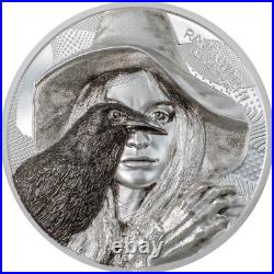 2022 Cook Islands Eye of Magic Raven Witch 2 oz Silver Coin, box, COA