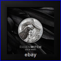 2022 Cook Islands Eye of Magic Raven Witch 2 oz Silver Coin, box, COA