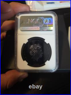 2022 Cook Islands Fear of the Dark Iron Maiden 1 oz silver coin CIT NGC 70