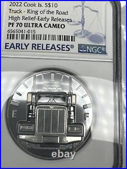 2022 Cook Islands HR Truck- King Of Road NGC PF70 DCAM ER 2 OZ Silver