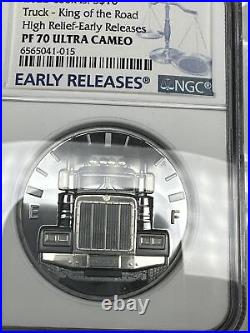 2022 Cook Islands HR Truck- King Of Road NGC PF70 DCAM ER 2 OZ Silver