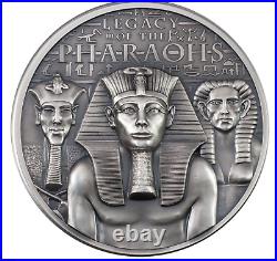 2022 Cook Islands LEGACY OF THE PHARAOHS Antique 3 Oz Silver Coin