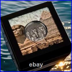 2022 Cook Islands LEGACY OF THE PHARAOHS Antique 3 Oz Silver Coin