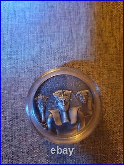 2022 Cook Islands LEGACY OF THE PHARAOHS Antiqued 3 oz. Silver Coin