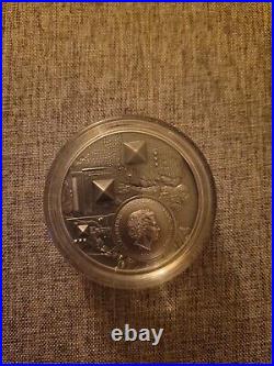 2022 Cook Islands LEGACY OF THE PHARAOHS Antiqued 3 oz. Silver Coin