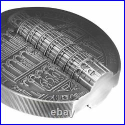2022 Cook Islands Leaning Tower of Pisa 5 oz. 999 Silver Antiqued Coin
