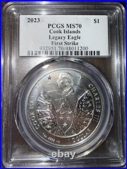 2022 Cook Islands Legacy Eagle 1 oz. 9999 Silver Coin PCGS MS70 First Strike