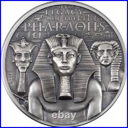 2022 Cook Islands Legacy of the Pharaohs Antiqued 3 oz. 999 Silver Coin
