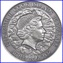 2022 Cook Islands Lord of the Rings 2 oz Silver Antiqued High Relief Coin 2022 Cook Islands Lord of the Rings 2 oz Silver Antiqued High Relief Coin