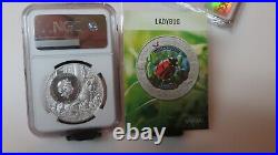 2022 Cook Islands Massachusetts Ladybug Ngc Ms70 United State Animal Silver $5