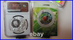 2022 Cook Islands Massachusetts Ladybug Ngc Ms70 United State Animal Silver $5