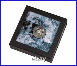 2022 Cook Islands Pegasus $5 1oz Silver Ultra HR Antiqued Coin