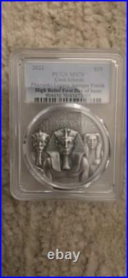 2022 Cook Islands Pharaohs Legacy 3oz High Relief Antique Finish FDI PCGS MS70