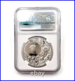 2022 Cook Islands SOUTH DAKOTA COYOTE US State Animal MS70 1oz Silver Coin