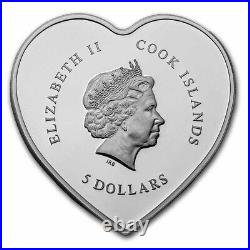 2022 Cook Islands Silver Brilliant Love Heart Shape SKU#242027