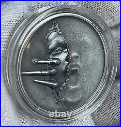 2022 Cook Islands Untrapped 1 oz Silver Antiqued Coin High Relief
