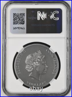2022 Cook Islands Untrapped 1 oz Silver Coin NGC MS 70 Antiqued