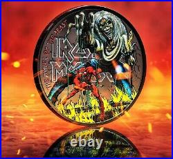 2022 IRON MAIDEN Number Of The Beast 666 1 Oz 999 Silver Black Proof Coin