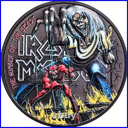 2022 IRON MAIDEN Number Of The Beast 666 1 Oz 999 Silver Black Proof Coin