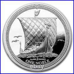 2022 Isle of Man 2 oz 999 Silver Noble Piedfort Ultra High Proof