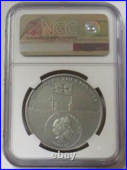 2022 SILVER COOK ISLANDS 1oz WENDISH CRUSADE 1147 $5 COIN NGC MS 70 ANTIQUED