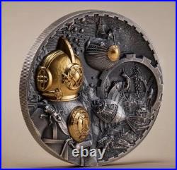 2022 Steampunk 3oz Silver Nautilus Coin $20 Cook Island 888 Minted
