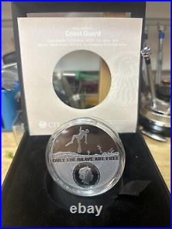 2023 $20 Cook Islands Real Heroes COAST GUARD 3 Oz Silver Black Proof Coin