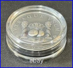 2023 2 Oz. 999 Silver Mexican Columnario Tribute UHR Antiqued Silver Medal Coin