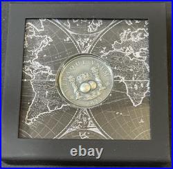 2023 2 Oz. 999 Silver Mexican Columnario Tribute UHR Antiqued Silver Medal Coin