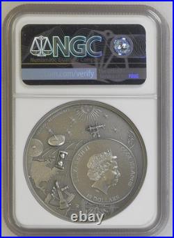 2023 2oz Astrolabe Silver Coin Cook Islands $10 NGC MS70 ANTIQUED (D-7)