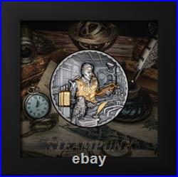 2023 Cook Island $20 Steampunk Science Lab 3 Oz Silver Antiqued Gilt NGC MS 70 2023 Cook Island $20 Steampunk Science Lab 3 Oz Silver Antiqued Gilt NGC MS 70