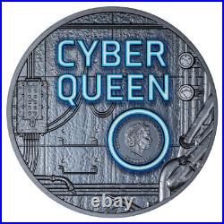 2023 Cook Islands $20 3oz Proof Silver Cyber Queen Beginning UHR Black