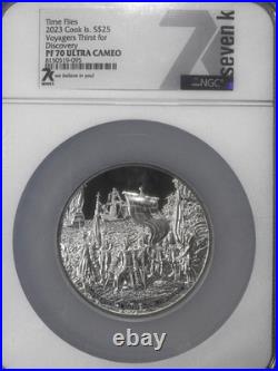 2023 Cook Islands $25 Time Flies / Voyagers 5oz Silver Perfect NGC PF70
