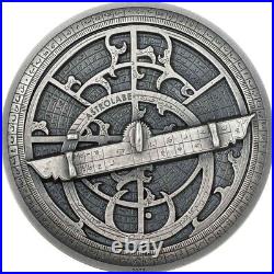 2023 Cook Islands 2 Oz Historic Instruments Astrolabe High Relief Silver Coin NG