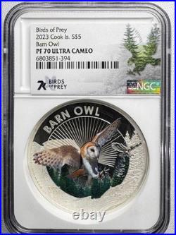 2023 Cook Islands $5 Birds of Prey Barn Owl NGC PF70 Ultra Cameo
