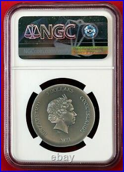 2023 Cook Islands ARETHUSA, 1 oz. Silver High Relief NGC MS70 Box/COA