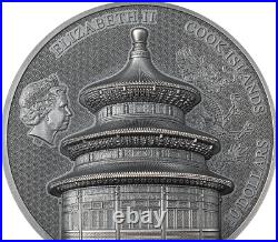 2023 Cook Islands Beijing Temple of Heaven 2oz Silver Antiqued Coin