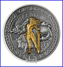 2023 Cook Islands Freyr Norse Gods 2oz 999 Silver High Relief Mintage 500