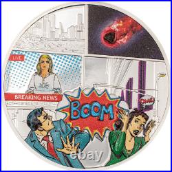 2023 Cook Islands Meteorite Impacts Tenham 1oz Silver Colorized Proof Coin