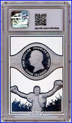 2023 Cook Islands Mike Tyson Green Colorway 3g Silver Foil Coin Card NGCx 10