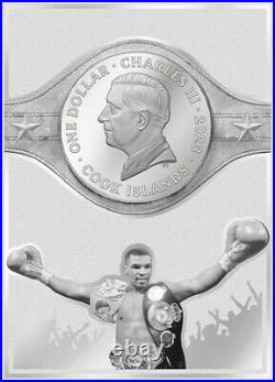 2023 Cook Islands Mike Tyson Green Colorway 3g Silver Foil Coin Card NGCx 10