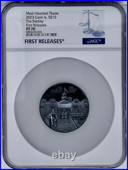 2023 Cook Islands Most Haunted Places The Stanley 2 oz Silver Coin $10 NGC PF70