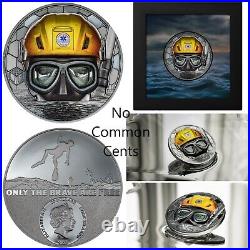 2023 Cook Islands Real Heroes Coast Guard Rescue Swimmer 3 oz. 999 Silver Coin