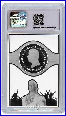 2023 Cook Islands Ric Flair Pink Colorway 3g Silver Foil Coin Card NGCx 10